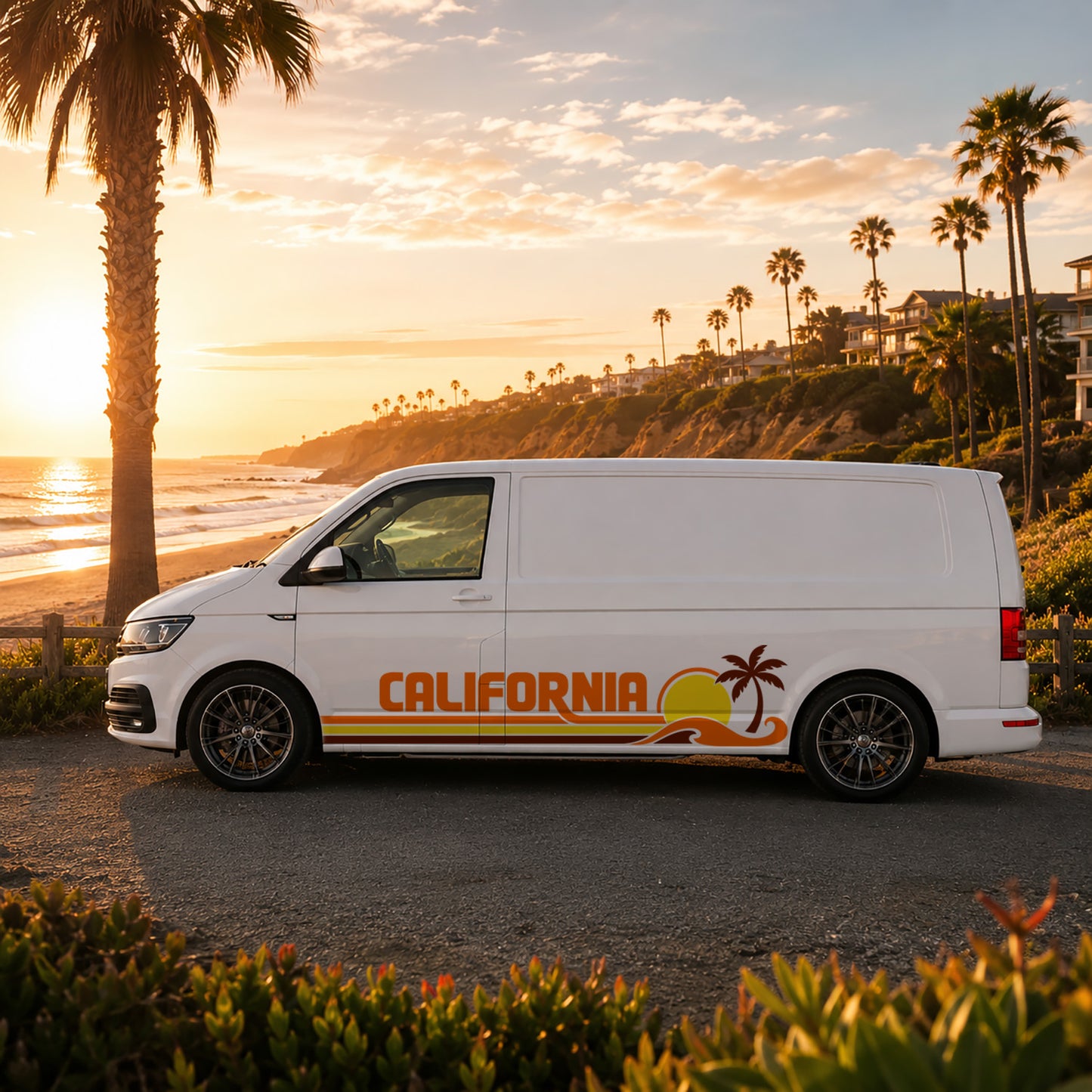 Retro California VW Camper Graphics – Vintage Side Stripe Decals