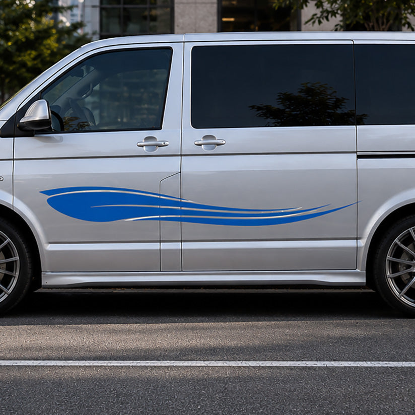 VW Transporter Wave Swoosh Side Stripe – Flowing Body Graphic Decal