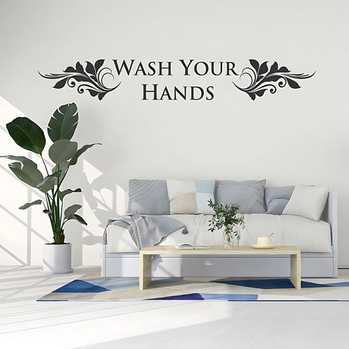 Wash Your Hands Wall Sticker & Decal ‚Äì Bathroom Toilet Quote