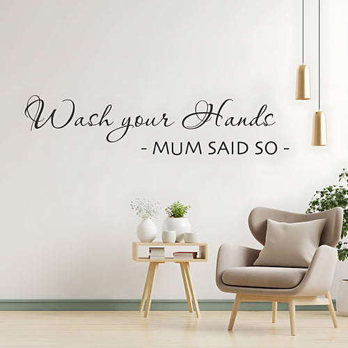 Wash Your Hands Bathroom Wall Sticker Vinyl Art Decal Toilet Quote