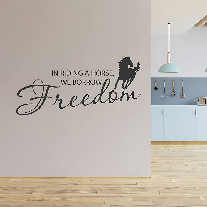We Borrow Freedom Wall Sticker - Horse-Themed Trailer Decor