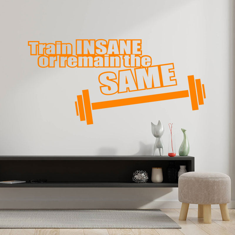 train insane or remain the same gym wall sticker