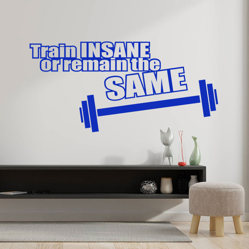 train insane or remain the same gym wall sticker