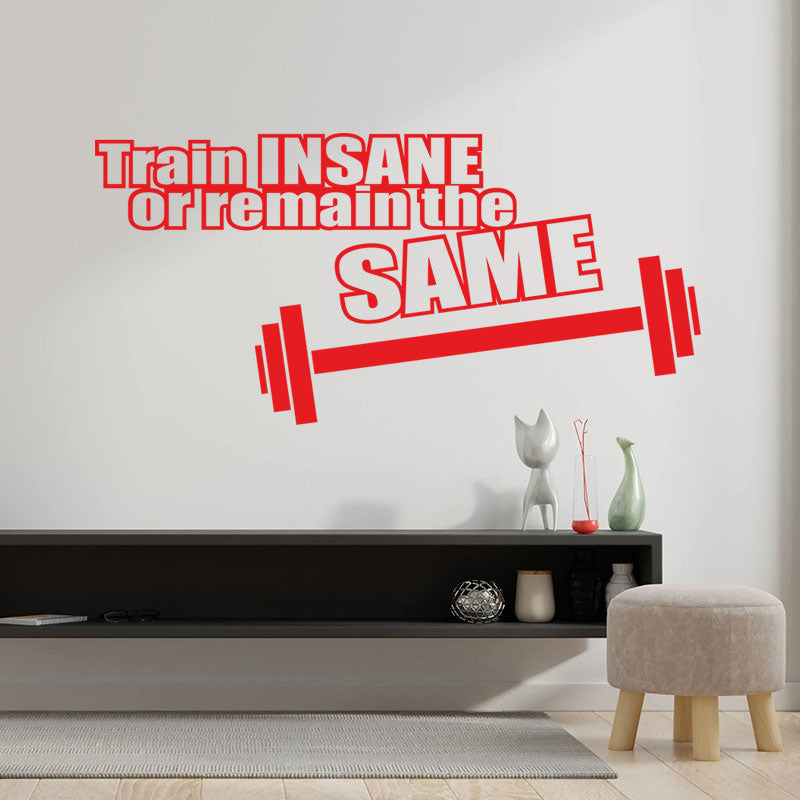 train insane or remain the same gym wall sticker