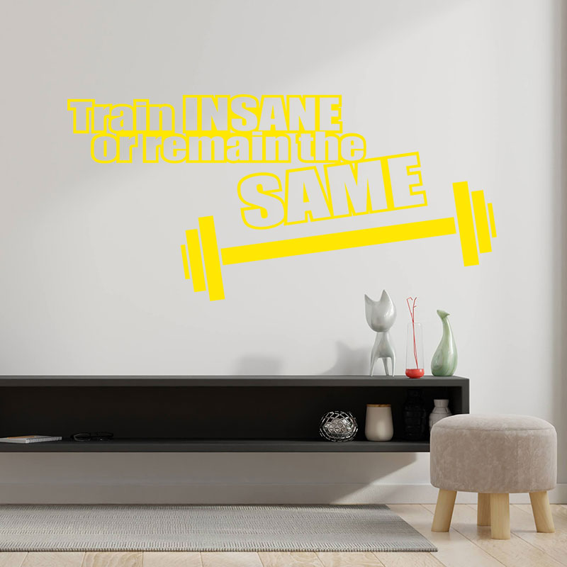 train insane or remain the same gym wall sticker