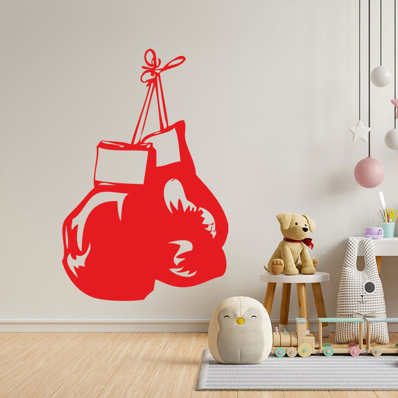 hanging boxing gloves sports gym fitness wall sticker