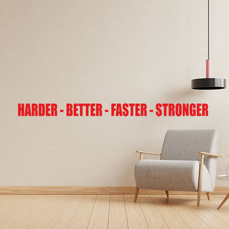 harder better faster stronger sports gym motivatio wall sticker