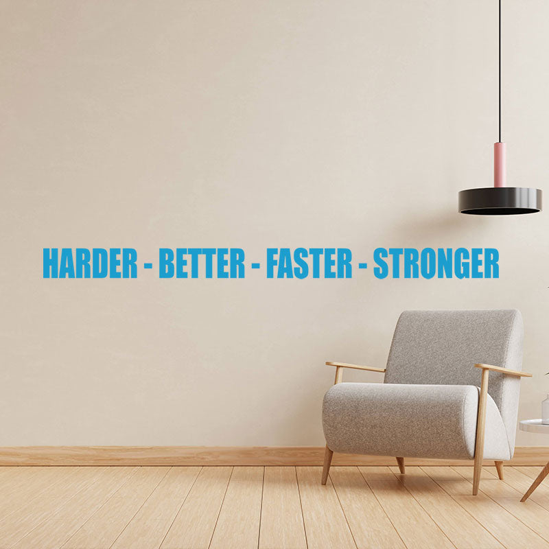 harder better faster stronger sports gym motivatio wall sticker