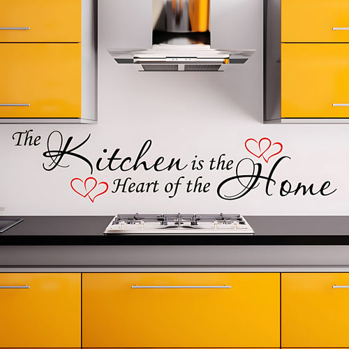 Heart of the Home Kitchen Wall Sticker - Family Quote Vinyl Art Decal