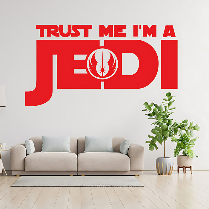 Trust Me I'm a Jedi Wall Sticker – Star Wars Jedi Order Symbol Kids Decal