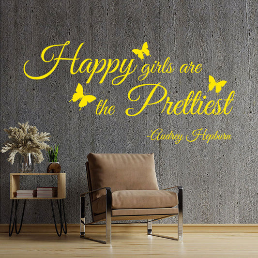 happy girls are the prettiest wall sticker