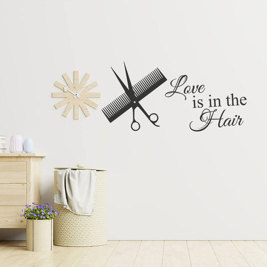 love is in the hair wall sticker