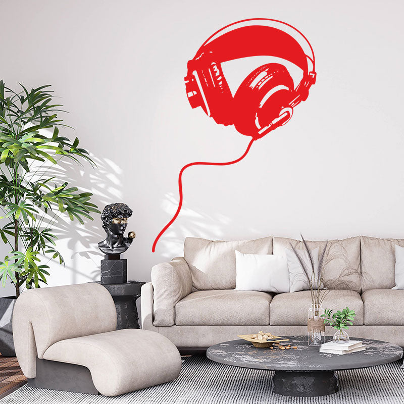 Headphones Wall Sticker - DJ Music Wall Stickers Vinyl Decals Art Decor