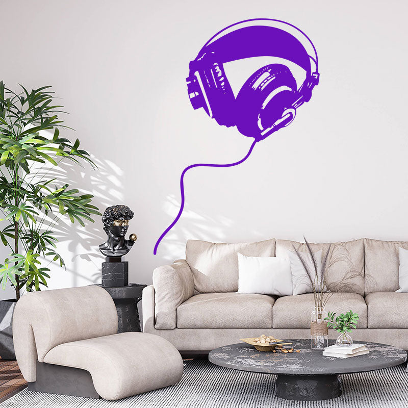Headphones Wall Sticker - DJ Music Wall Stickers Vinyl Decals Art Decor