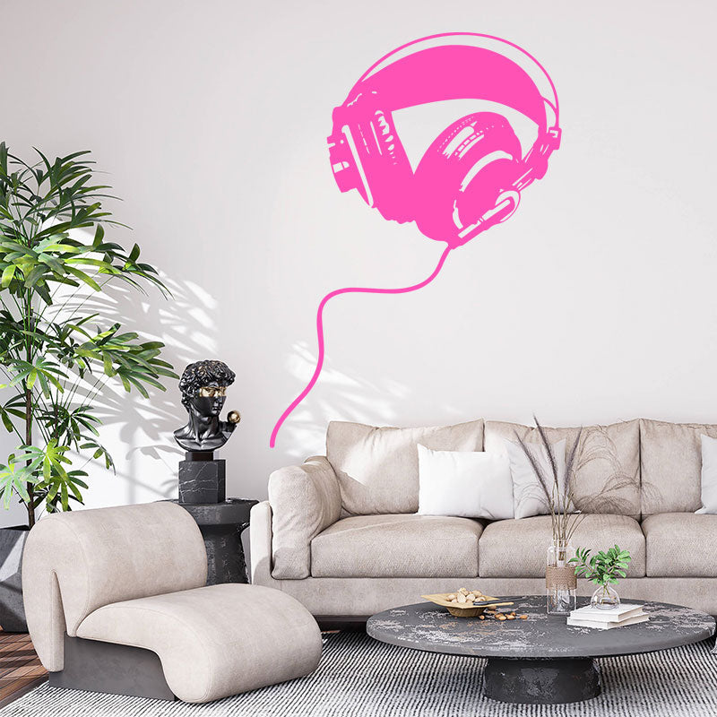 Headphones Wall Sticker - DJ Music Wall Stickers Vinyl Decals Art Decor