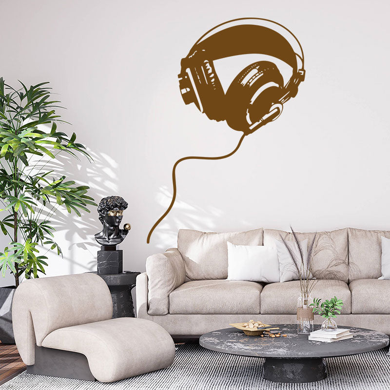 Headphones Wall Sticker - DJ Music Wall Stickers Vinyl Decals Art Decor