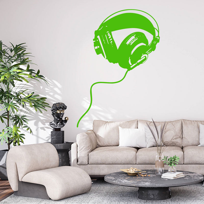 Headphones Wall Sticker - DJ Music Wall Stickers Vinyl Decals Art Decor