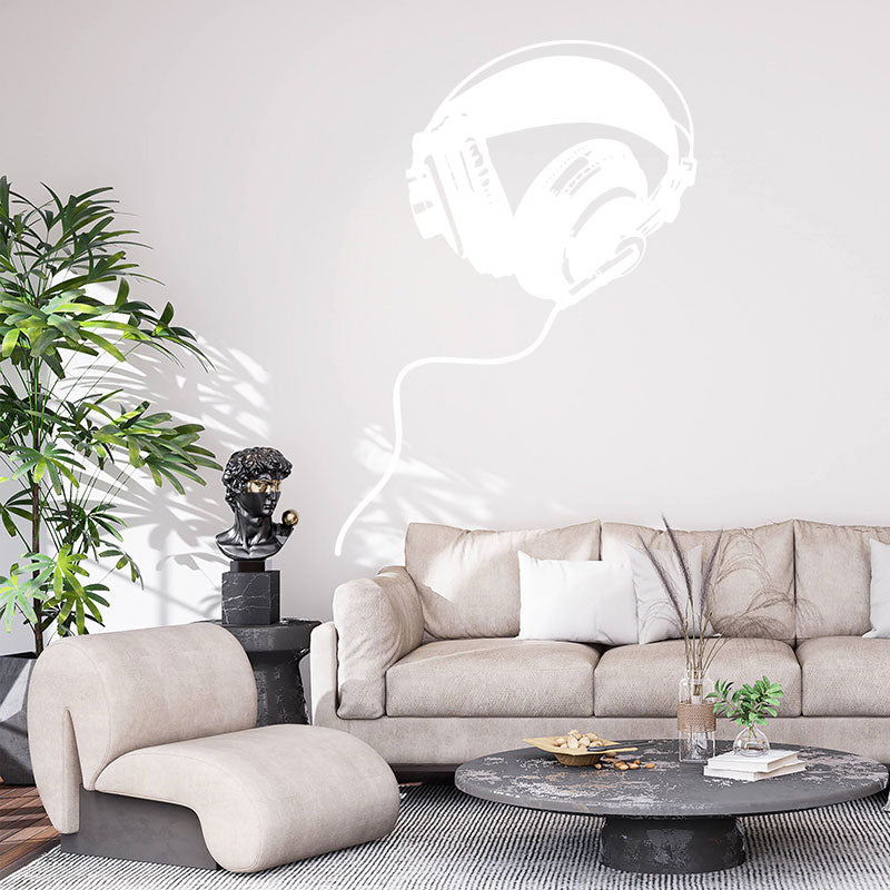 Headphones Wall Sticker - DJ Music Wall Stickers Vinyl Decals Art Decor