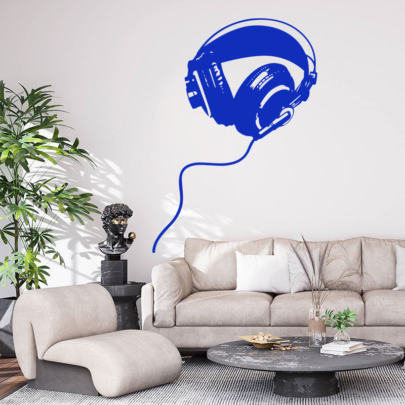 Headphones Wall Sticker - DJ Music Wall Stickers Vinyl Decals Art Decor