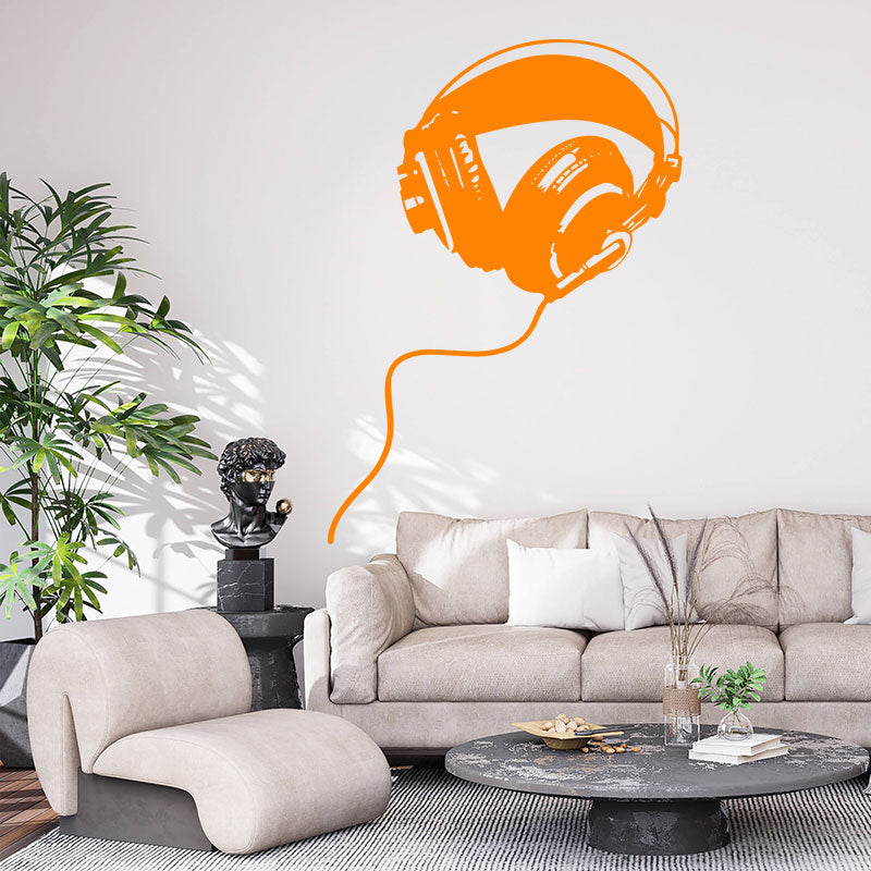 Headphones Wall Sticker - DJ Music Wall Stickers Vinyl Decals Art Decor