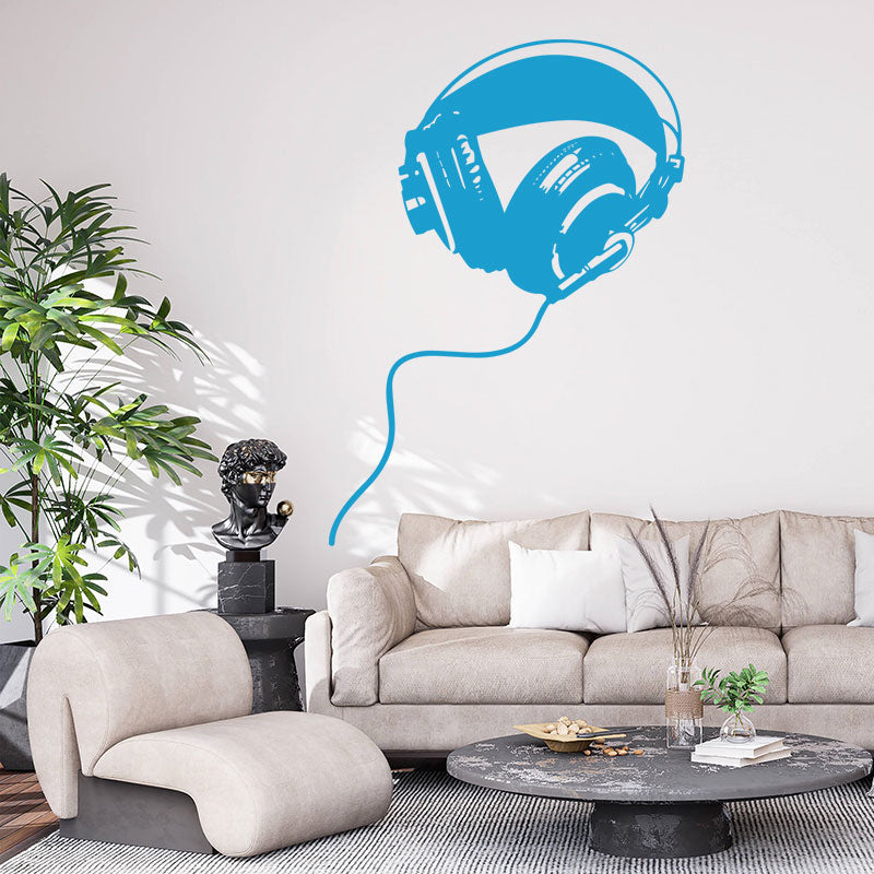 Headphones Wall Sticker - DJ Music Wall Stickers Vinyl Decals Art Decor