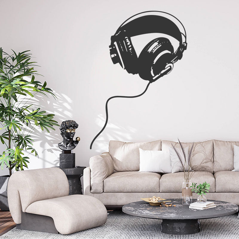 Headphones Wall Sticker - DJ Music Wall Stickers Vinyl Decals Art Decor