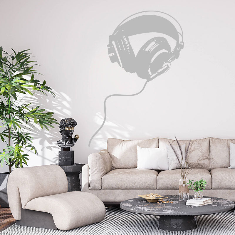 Headphones Wall Sticker - DJ Music Wall Stickers Vinyl Decals Art Decor