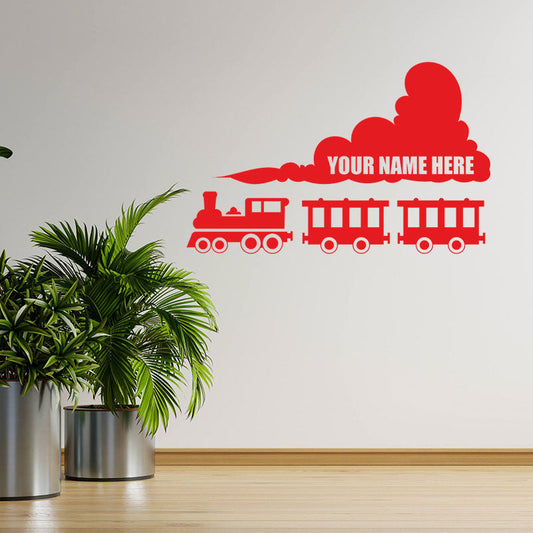 personalised train wall sticker