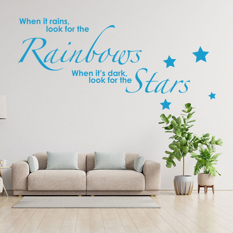 rainbows stars kids inspirational wall sticker