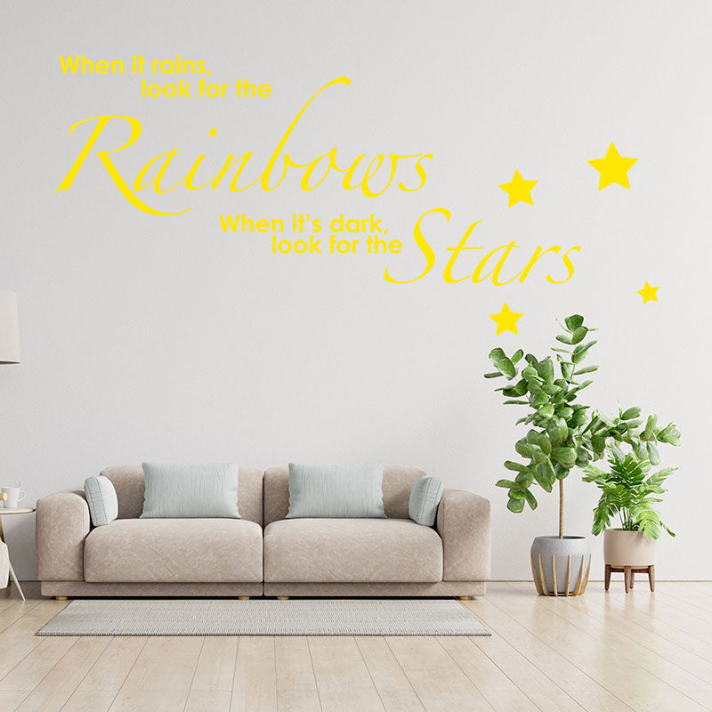 rainbows stars kids inspirational wall sticker