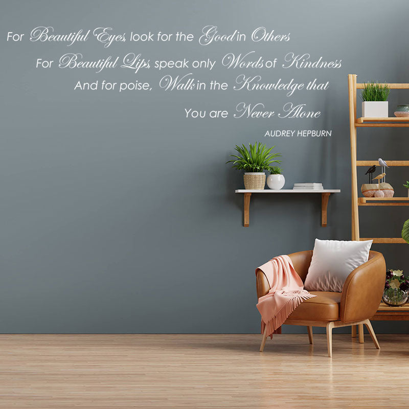 Audrey Hepburn Eye Wall Sticker - Inspirational Quote Decals for Elegant Spaces