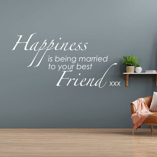 happiness is being married to wall sticker
