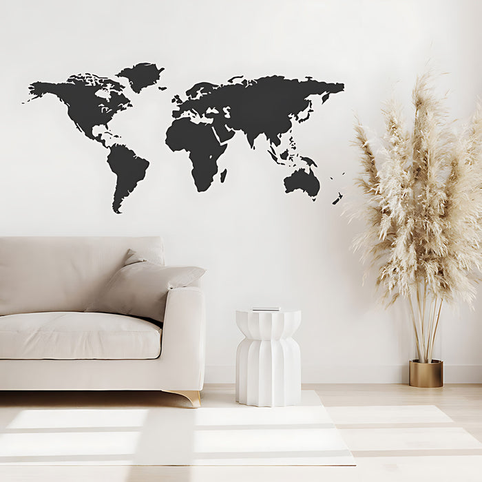 World Map Wall Sticker - Vinyl Decal for Home Office
