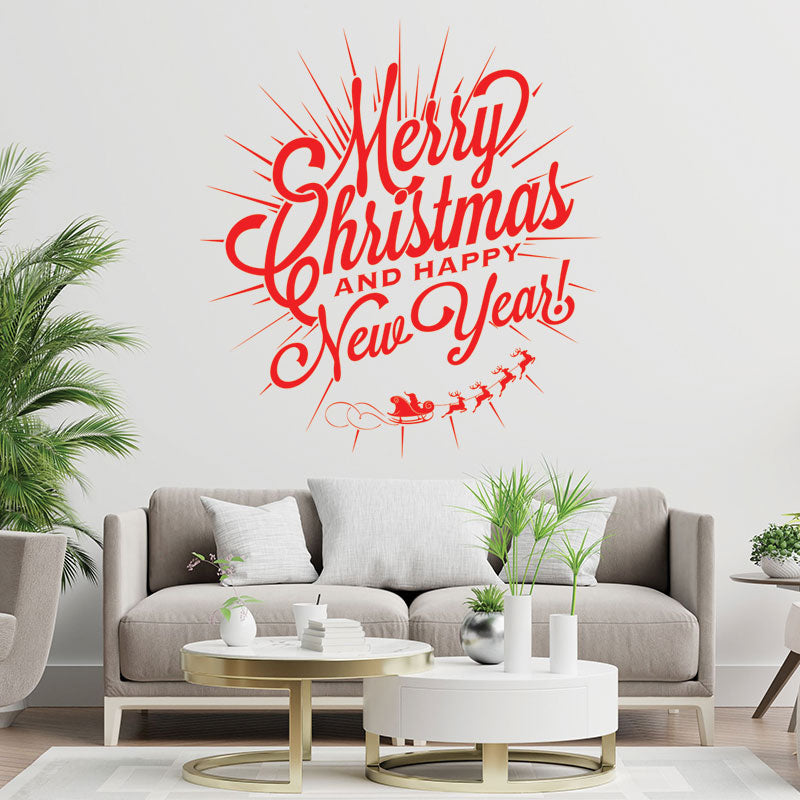 christmas new year shop xmas sign sticker