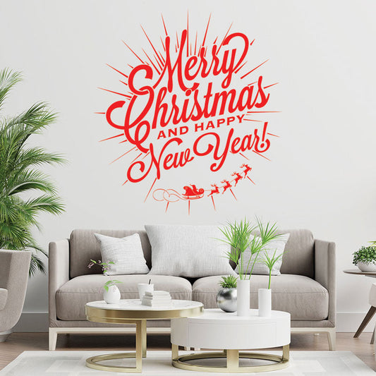 christmas new year shop xmas sign sticker