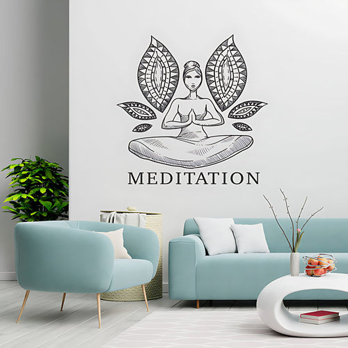 Tranquil Yoga Wall Sticker - Namaste Buddha Decal