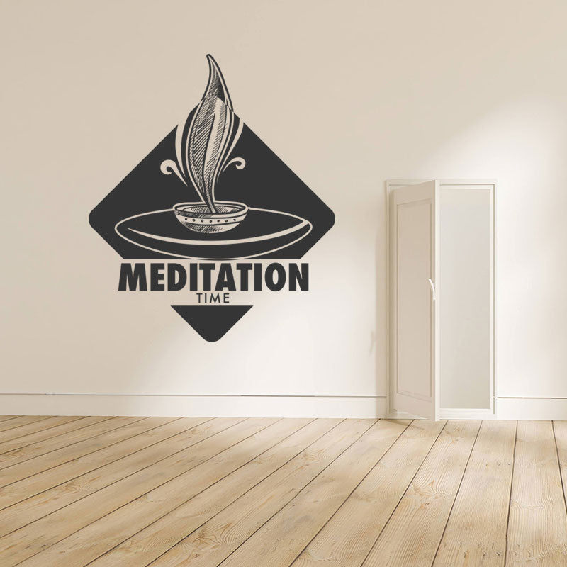 Yoga Wall Art Decal - Namaste Buddha with Inspirational Meditation Graphics