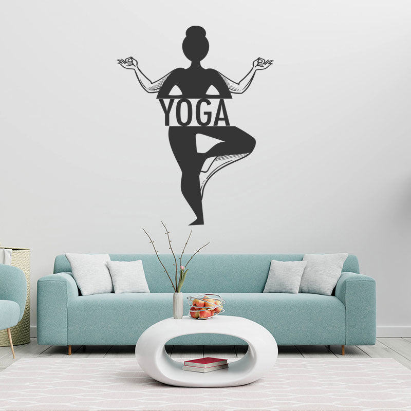 Spiritual Yoga Wall Sticker - Buddha Graphic for Meditation and Peaceful Living