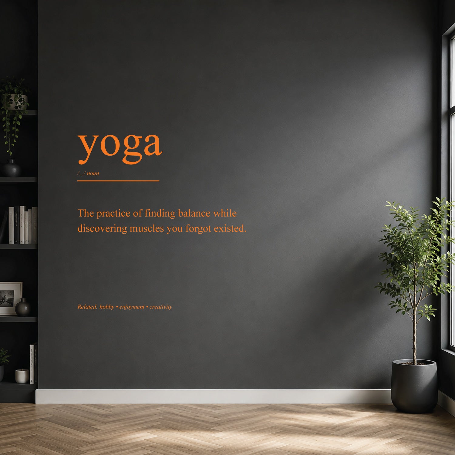 yoga dictionary definition wall sticker