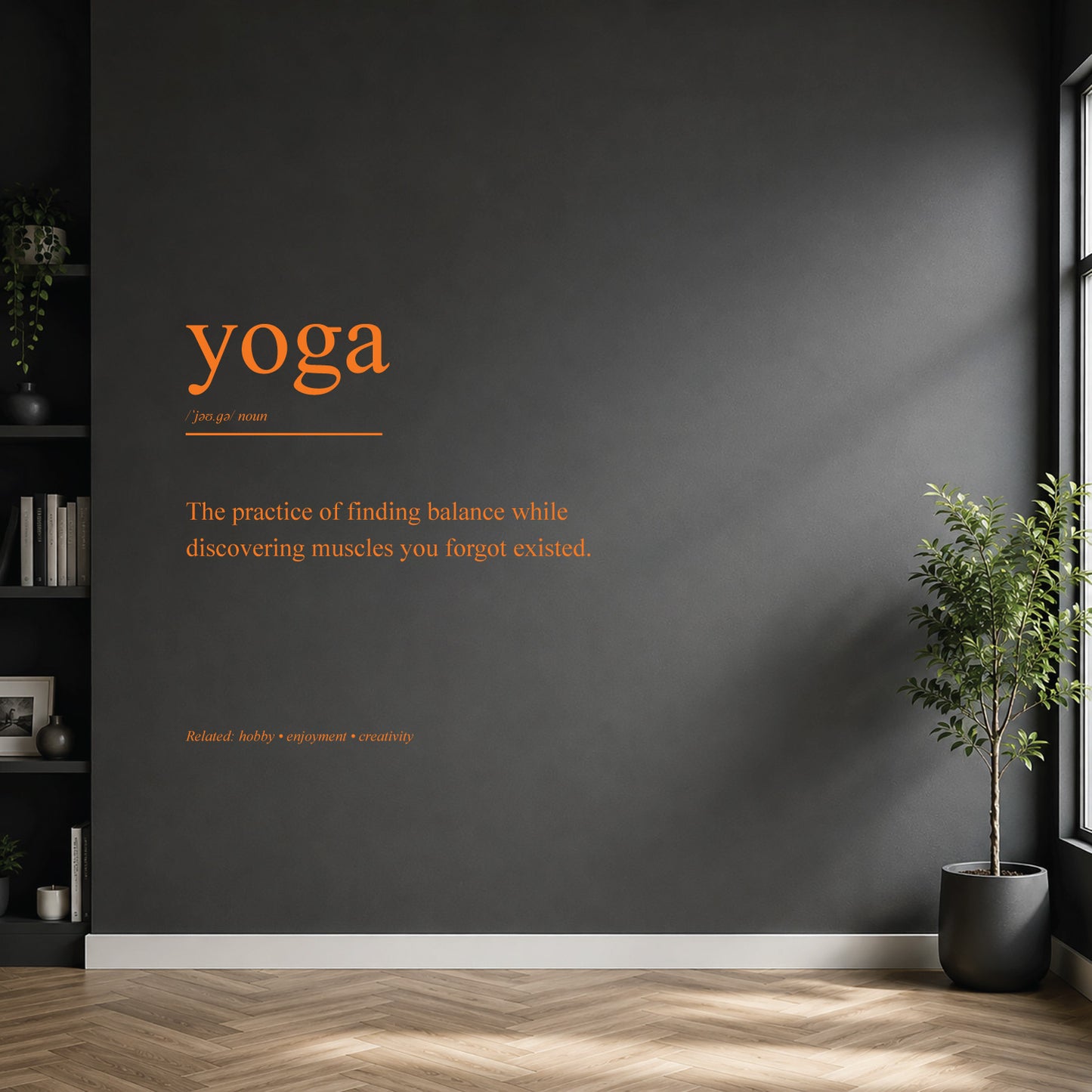yoga dictionary definition wall sticker