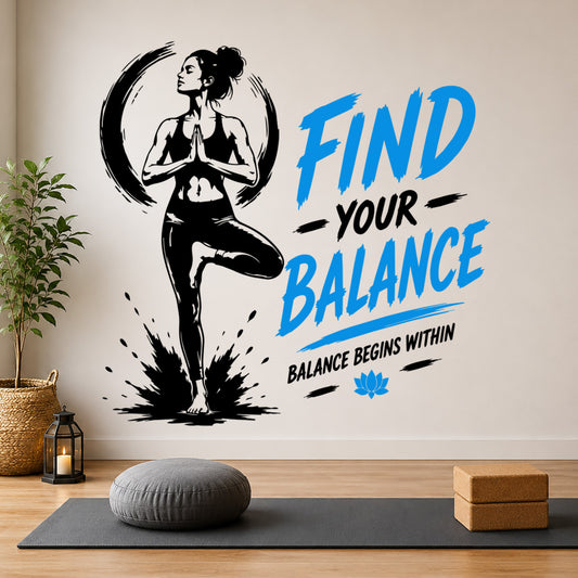 Find Your Balance Tree Pose Yoga Wall Sticker