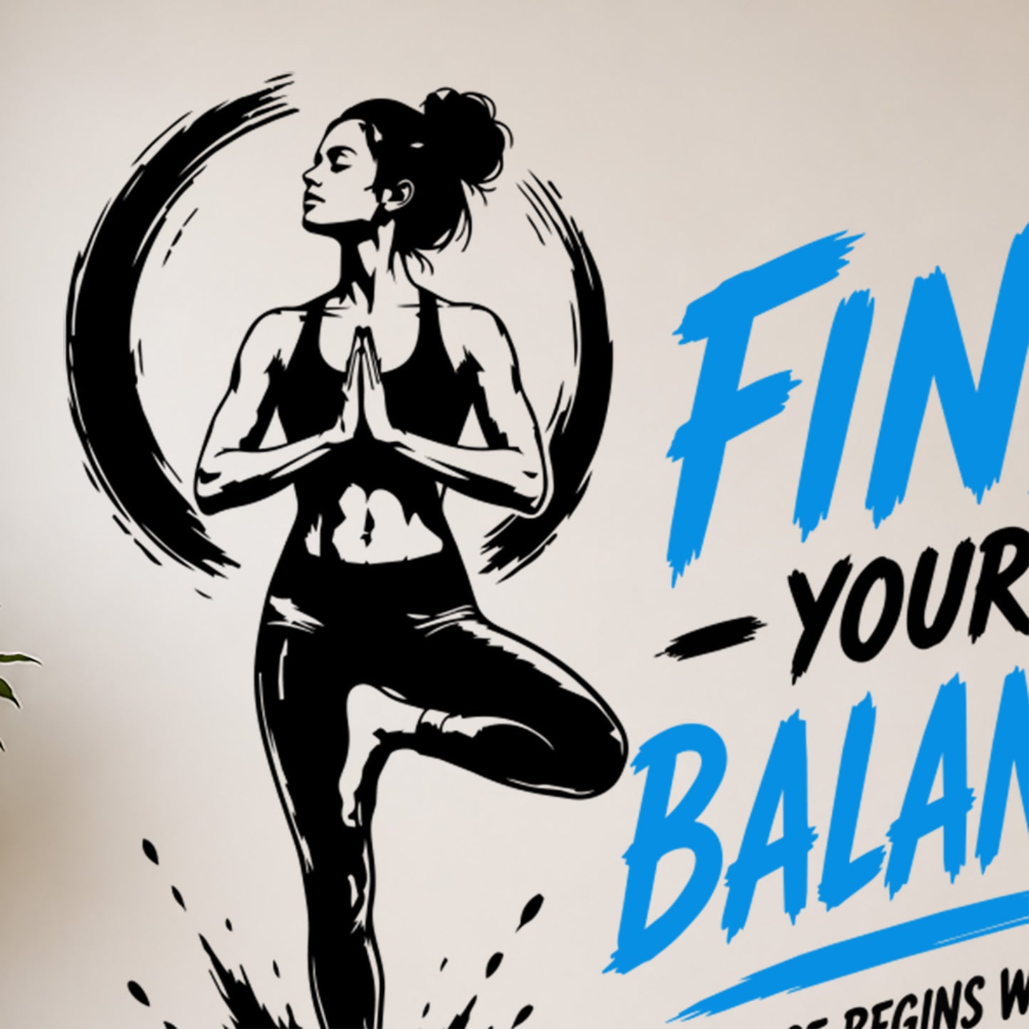 Find Your Balance Tree Pose Yoga Wall Sticker